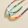 Collar de cuentas con costuras de color, cadena de cuello con personalidad de temperamento simple para mujer, cadena de clavícula con cuentas hecha a mano de alta calidad