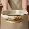 Conjunto de Tigelas Cerâmicas de Alta Qualidade, Grande Capacidade, Estilo Chinês Retrô para Uso Doméstico, Incluindo Tigelas para Sopa, Tigelas para Macarrão e Louças