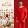 Cashmere Seda Veludo Espessado Térmico Íntimo Masculino Terno Gola Alta Aquecimento Meia-Idade e Idosos Veludo Alemão Roupa Térmica Inverno