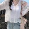 Cardigan Delgado de Punto con Cuello en V, Manga Larga, Lazo, Estilo Suave 2026 Nuevo Estilo de Verano para Mujer Ins