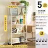 Estante de almacenamiento de piso multicapa plegable multiusos para cocina, estante de exhibición de rejilla de hierro móvil