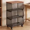 Estantería pequeña de piso para escritorio con ruedas estante de almacenamiento de piso estante de almacenamiento de libros organizador simple para el lado de un escritorio