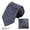 Gravata Masculina de Negócios Lenço de Bolso Terno Padrão Caju Esmagado de Alta Qualidade Preto Escuro Gravata Larga de 8cm Shengzhou