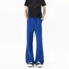 Pantalones de tiro alto ligeramente acampanados con estampado de serpiente, estilo americano, retro, pantalones casuales extralargos para hombres altos, negros