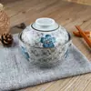 Cuenco de Cerámica Estilo Japonés de 4.5 pulgadas con Tapa, Cuenco para Huevo al Vapor, Cuenco para Sopa, Olla para Estofado, Cuenco para Gachas, Cuenco Pequeño, Vajilla Especializada Jingdezhen