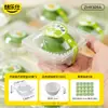 Caja de Empaque para Dumplings Verdes, Caja de Ampolla Transparente con Bandeja Interior, Pastelería de Huevo Salado Horneado de Frutas Qingming, Caja de Empaque Redonda, Pegatinas para Caja de Regalo