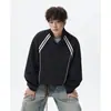 Cl2026 Chaqueta deportiva estilo americano para hombre, abrigo casual de cuello alto, marca de moda, chaqueta de béisbol a rayas de otoño, corte holgado