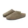 Artículo popular de comercio exterior Estilo de fila suelta Unisex Birkenstock Mocasines de media zapatilla con puntera de goma Suela plana Slip-on para uso en exteriores