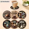 Jogos Americanos de Madeira para Novos Produtos Transfronteiriços, Porta-Copos Redondos de Madeira, Artesanato de Madeira para Festas Familiares, Porta-Copos Decorativos de Madeira