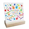 Adornos de Madera para Escritorio Estilo Americano, Artesanías con Patrones Personalizados, Pequeñas Decoraciones de Escritorio para Interiores