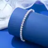 Pulseira de tênis europeia e americana transfronteiriça de 3MM joia masculina prata de lei S925 cravejada com moissanita presente para namorado joia legal e bonita