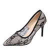 Tacones altos para mujer, nueva colección 2026, tacones altos de encaje y transparentes, tacones de aguja para mujer, zapatillas de malla sexys, zapatos profesionales para mujer