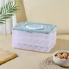 Caixa de armazenamento de ovos para geladeira doméstica, gaveta de 24 compartimentos, caixa plástica multicamadas refrigerada para alimentos, frutas e vegetais, bandeja de ovos
