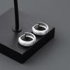 Pendientes chapados en plata 925 para hombre, de moda, sencillos, con nicho, anillo liso, para niños, pendientes para hombre, pendientes de plata, pendientes para el cuidado de los oídos de hombre.