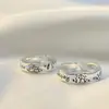 Anillo de Cachorro Lindo y Juguetón para Mujer, Líneas Geométricas, Simple y Versátil, Anillo Abierto Apilable, Anillo de Dedo Índice Trendy Estilo Ins