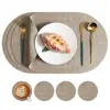 Mantel individual de cuero de PVC con estampado de tela estilo nórdico, impermeable, resistente al calor, tapete aislado para uso doméstico, mantel de mesa estilo occidental, mantel de mesa para hotel, doble cara