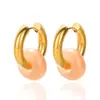 Europa y Estados Unidos con pendientes de acero inoxidable de celebridad de internet explosiones INS piedra natural oro de 18 quilates colgante joyería pendientes pendientes al por mayor