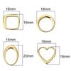 Pendientes geométricos con forma de corazón de melocotón ovalado con diamante hueco en oro de 14 quilates que conservan el color, hechos a mano, accesorios de material para pendientes DIY