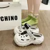 Pantuflas de plataforma con suela gruesa para aumentar la altura, para uso en interiores en casa y en el baño, zapatos de plataforma antideslizantes de suela suave con una sensación cómoda, adecuados para usar al aire libre en verano, pantuflas de punta cerrada