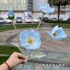 Fabricantes de flores artificiales húmedas para el hogar comercio exterior 4 sensación hidratante amapola decoración de boda flores falsas al por mayor
