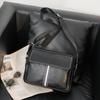 Spot atacado nova bolsa moda simples bolsa de couro bolsa de ombro ao ar livre rua moderna diagonal masculina mochila de equitação