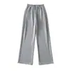 Ins8 Pantalones Casuales Rectos Bordados con Letras de Color para Mujer 2022 Verano Nueva Moda Pantalones de Pierna Ancha con Cordón en el Tobillo