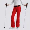 Pantalones de Esquí Nuevos para Mujer, Elásticos Ajustados, Doble Tabla, Forrados de Polar, Profesionales Cortavientos, Impermeables, Transpirables, Color Sólido, Pantalones de Esquí de Comercio Exterior