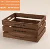 Caja de exhibición vintage de madera maciza, caja de madera rectangular para exhibición en supermercado, caja decorativa de almacenamiento, contenedor de almacenamiento, caja de vino