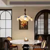 Lámpara de araña para restaurante de estética estilo canción, estilo de mediados de siglo, color madera de nogal, madera maciza, bordado en tela, suspendida, ajustable, para mesa de comedor