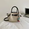 Bolso tote de mujer transfronterizo 2026 nuevo verano lona lino para ir al trabajo de alta gama tipo cubo bandolera