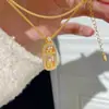 Loja de Ouro Mesmo Estilo Antigo Francês Moderno Contas de Diamante Colar Ábaco Novo Estilo Chinês Paz e Prosperidade Pingente de Corrente de Clavícula Cravejado com Diamantes
