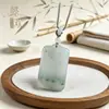 Jade Verde Tianshan de Xinjiang Marca Ping'an Colgante de Jade Verde Flotante Anillo Ping'an Hebilla Ping'an Colgante de Jade Collar Wushi Pai