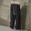 Pantalones Casuales de Pierna Recta para Hombre, Nuevo Estilo Primavera/Otoño, Pantalones Paracaídas con Caída Relajada, Pantalones de Traje de Pierna Ancha de Cintura Alta