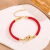 Festivo Novo Estilo Tecido Corda Vermelha Algarismos Romanos Anel Duplo Pulseira Sorte All-match Design de Moda Pulseira Fábrica de Jóias Femininas