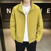 Chaqueta de Solapa Nueva para Hombre Otoño 2026 Primavera y Otoño Nueva de Color Sólido Abrigo Casual Tendencia Versátil Cuello Alto Top