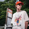 Camiseta Informal Holgada de Manga Corta Pesada para Hombre con Dibujos Animados Americanos de San Miguel, Moderna de Verano