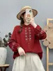 Colección Otoño 2026 Blusa de Gasa de Doble Capa Bordada Fresca para Mujer Camisa de Manga Larga Moda Femenina Venta al por Mayor Moderna