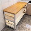 Estante de Almacenamiento Multifuncional de Cocina de Pie Mesa de Corte de Verduras Banco de Trabajo Multicapa Estante de Almacenamiento para Horno de Microondas y Ollas Gabinete Lateral Estrecho