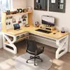 Escritorio de esquina para computadora de escritorio de madera maciza 30CM escritorio para oficina en casa escritorio de esquina escritorio para juegos escritorio con estantería escritorio para estudiantes con estantes integrados