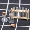 Casa de boneca transfronteiriça mini simulação tubo de ensaio de vidro copo medidor conjunto adereços de cena de experimento em miniatura modelo de correspondência