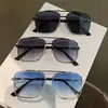 Óculos de Sol Azuis Transparentes Novos 2025 Masculino Retro Dupla Ponte Óculos de Sol para Dirigir Viagem Proteção UV