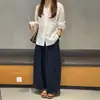 Camisa vintage de algodón estilo francés con cuello en V, jacquard pesado, manga corta para mujer, favorecedora y estilizante, adecuada para ir al trabajo, top tipo camisa estilo coreano