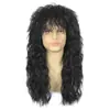Peruca de Rede Rosa Masculina Transfronteiriça Foto Real Estilo Rock Fofo Cabelo Sintético Longo Cacheado Penteado Masculino Cabelo Longo Cacheado
