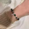 Nuevo Pulsera de Cristal Imitación Obsidiana Blanca Natural Luna de Noche para Niña Pulsera de Cien Arcos de Moda para Regalo de Novias