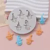 Chapéu de Halloween Cabeça de Abóbora Fantasma Montada em Vassoura Bruxa Molde de Silicone Fondant Bolo DIY Molde de Assar