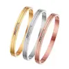 Pulsera Nicho Gama Alta Sentido No Se Desvanece Todo Combinable Joyería Lujo Ligero Acero Inoxidable Acero de Titanio Verano Transfronterizo Diamante Doble Línea