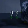 Pendientes de Plata s925 para Mujer Ágata Calcedonia Pendientes Redondos Pendientes Cortos Estilo Coreano Modernos Simples Dulces Joyería para Orejas Pendientes