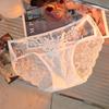 2026 Nuevo Producto Estilo Puro Deseo Calzones de Malla Semitransparente Encaje Floral Femenino Huecos de Cintura Baja Seductores Calzones para Mujer