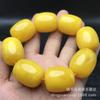 Pulsera de cuentas redondas, cuentas de ábaco, cuentas de barril de cera de abeja ámbar amarillo pollo de tamaño grande, joyería de cera de abeja de segunda generación para hombres y mujeres