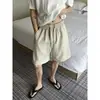 Verano Nuevo Estilo Marca de Moda Gama Alta Rectos Casuales Shorts para Hombre Retro Sueltos Simples Versátiles de Longitud Media